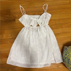 Princess Polly White Kids Dress with Bow Detail